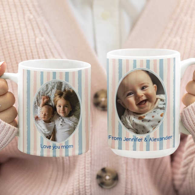 Personalized Photo Pastel Frame Mothers Day  Coffee Mug (Creator Uploaded)
