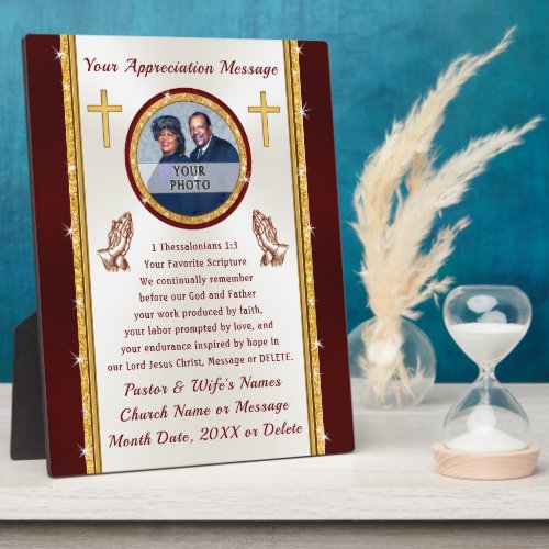 Personalized Photo Pastor Appreciation Plaques