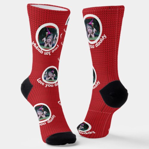 Personalized photo pattern gift for dad socks