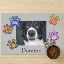 Personalized Photo Paw Name Dog Cat Pet Food Mat