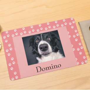 Personalized Photo Paw Name Dog Cat Pet Food Mat
