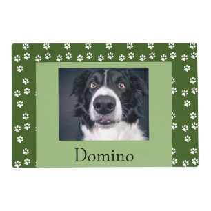 Personalized Photo Paw Name Dog Cat Pet Food Mat
