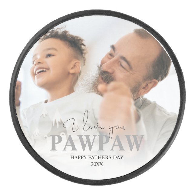 Personalized Photo Pawpaw Hockey Puck (Front)