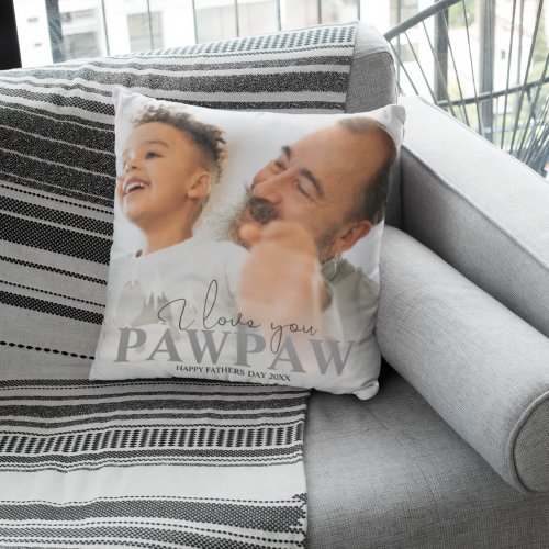 Personalized Photo Pawpaw Throw Pillow