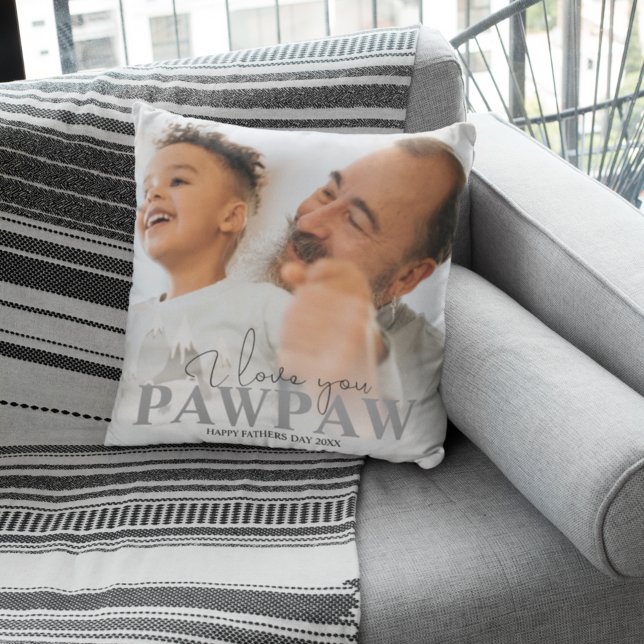 Personalized Photo Pawpaw Throw Pillow (Creator Uploaded)