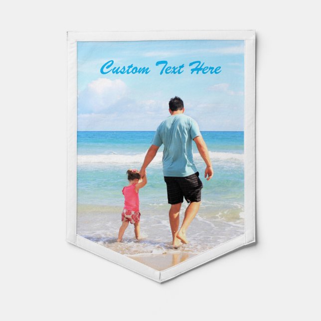 Personalized Photo Pennant with Custom Text (Front)