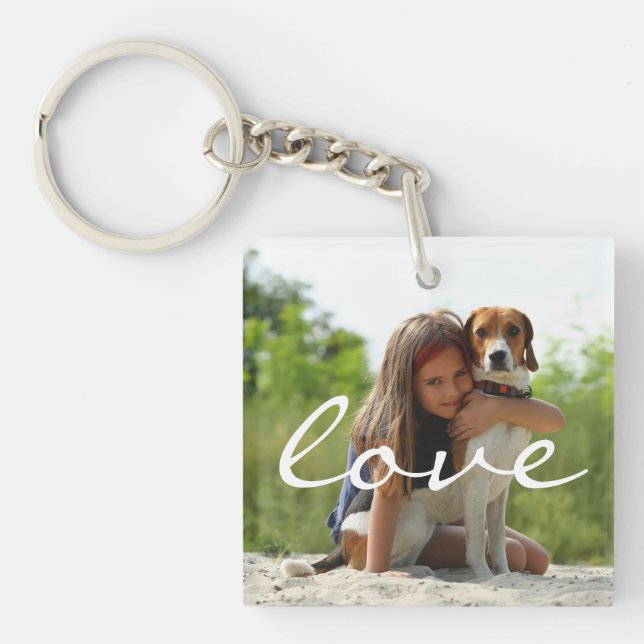 Personalized Photo Pet and Family Keepsake Keychain (Front)