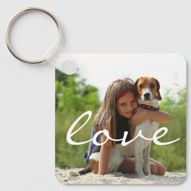 Personalized Photo Pet and Family Keepsake Keychain (Front)