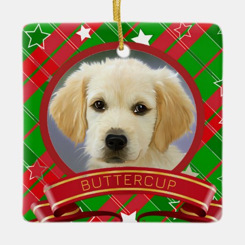 Personalized Photo Pet Dog Christmas Ceramic Ornament