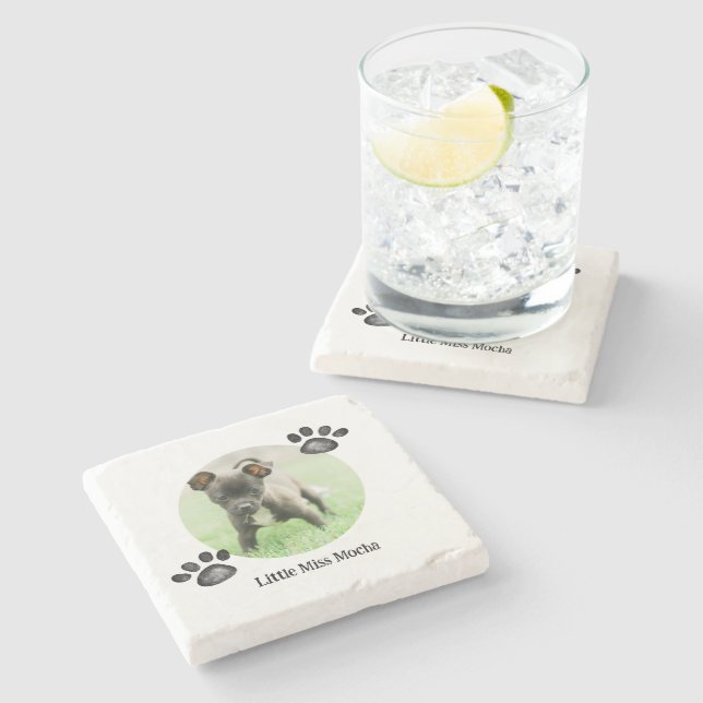 Personalized Photo Pet Dog Coaster (Side)