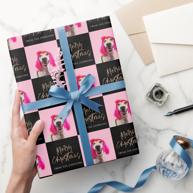 Personalized Photo Pet Dog Merry Christmas Wrapping Paper (Gifting)