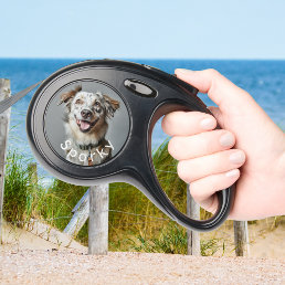 Personalized Photo Pet Dog Name Retractable Pet Leash