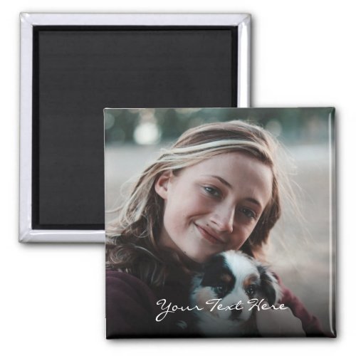 Personalized Photo Pet Family Script Name Magnet