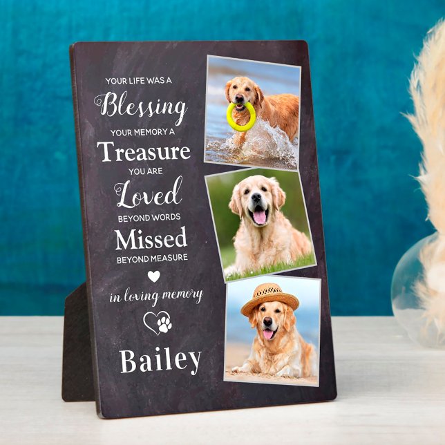 Personalized Photo Pet Loss Gift Dog Memorial  Pla Plaque (Creator Uploaded)