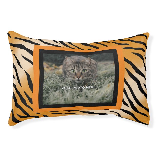 Personalized Photo Pet Tiger Print Bed (Front)