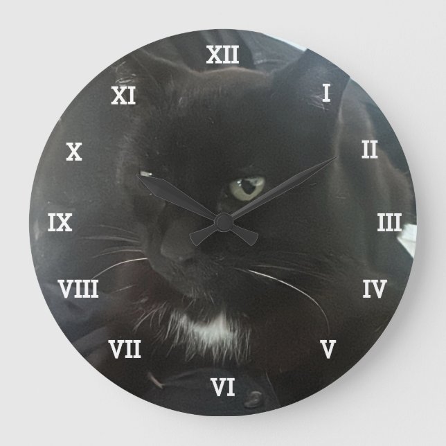 Personalized Photo Pets Family Create your own Large Clock (Front)