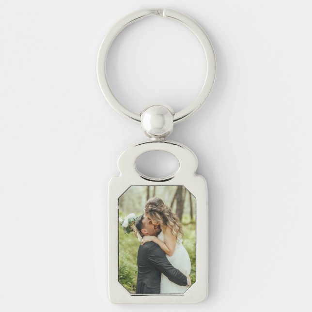 Personalized Photo Picture Wedding Anniversary Keychain (Front)