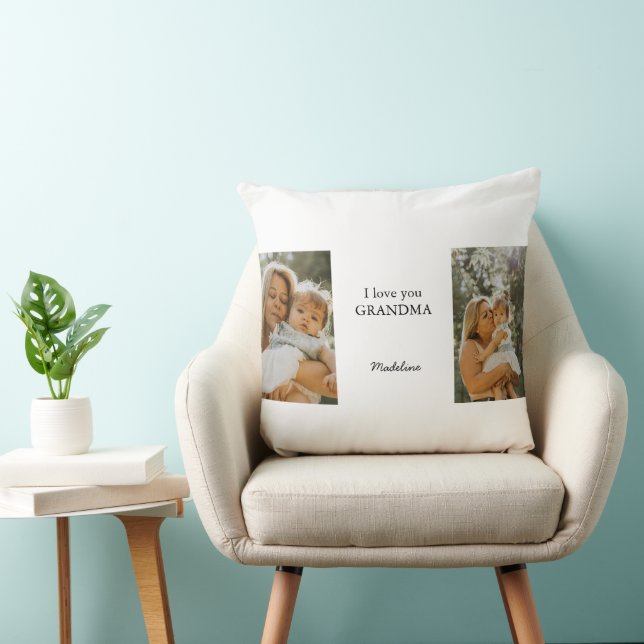 Personalized Photo Pillow - I Love You Grandma (Chair)
