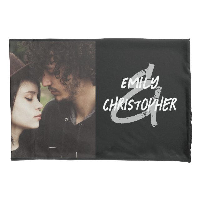Personalized Photo Pillow with Names Pillow Case (Front)