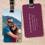 Personalized Photo Pink Plum Luggage Tag
