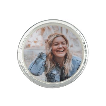 Personalized Photo Plaque Ring by FLAREapparel at Zazzle