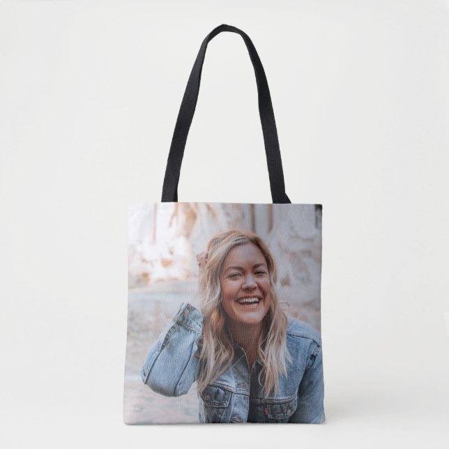 Personalized Photo Plaque Tote Bag (Front)