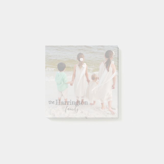 Personalized Photo Post-it® Notes 3x3 Family Name (Front)