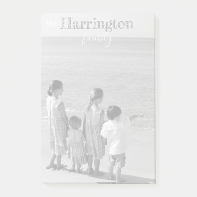 Personalized Photo Post-it® Notes 4x6 Family Name2 (Front)