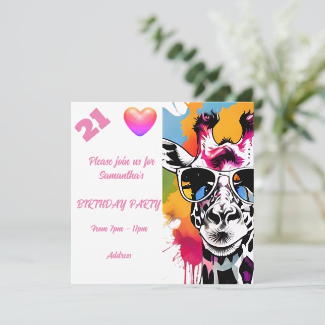 Personalized Photo Postcard Birthday Invitation (Standing Front)