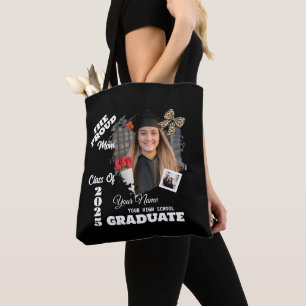 Personalized Photo, Proud Mom of a 2025 Graduate Tote Bag