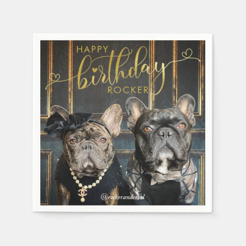 Personalized Photo Puppy Dog Birthday Party Napkins