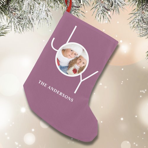 Personalized Photo Purple Christmas Small Christmas Stocking