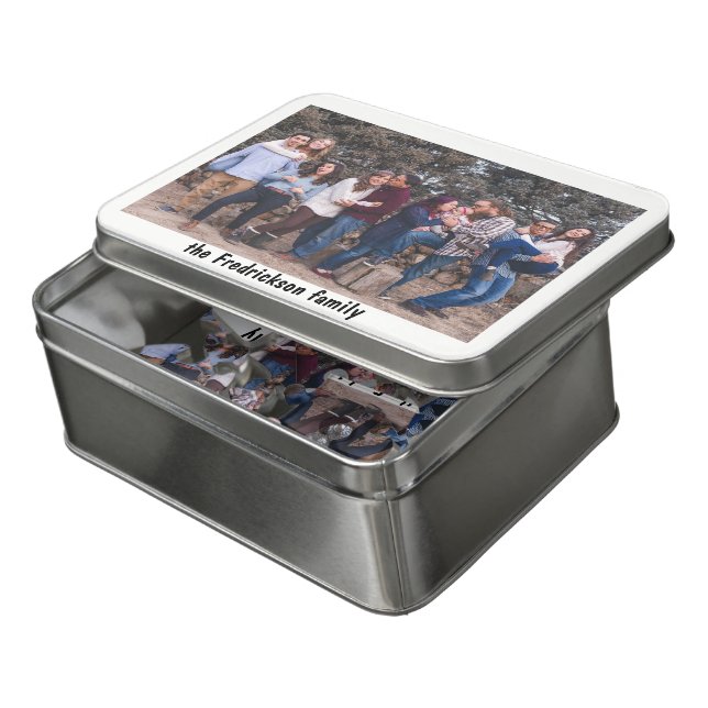 Personalized Photo Puzzle with Custom Name or Text (Lid Open)