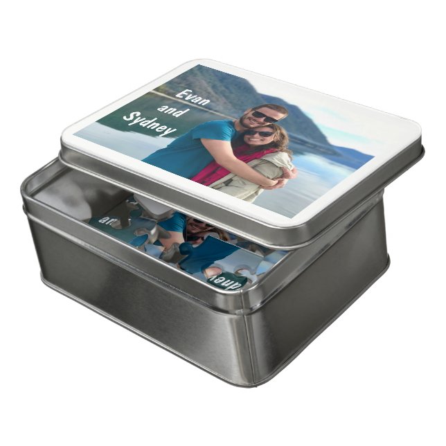 Personalized Photo Puzzle with Names (Lid Open)