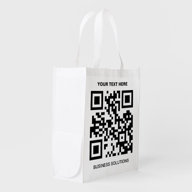 Personalized Photo QR code and/or Logo  Grocery Ba Grocery Bag (Front Side)