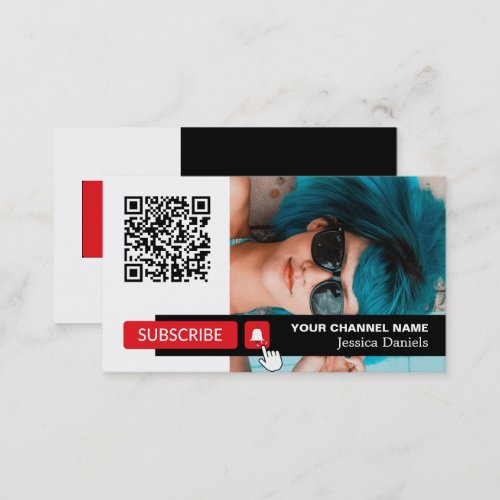 Personalized Photo  QR Code Youtube _ Vlogger Business Card