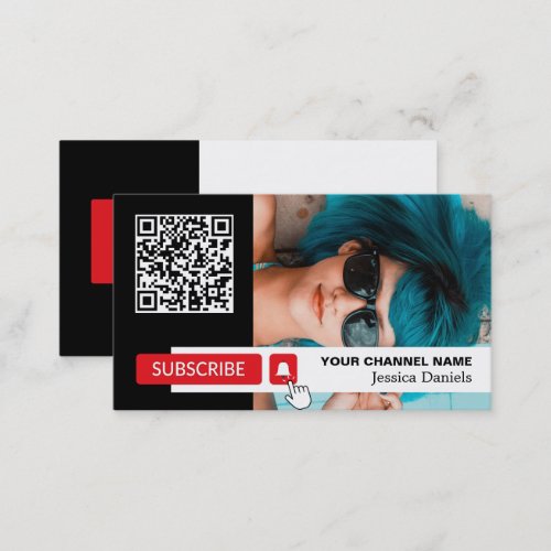 Personalized Photo  QR Code Youtube _ Vlogger Business Card