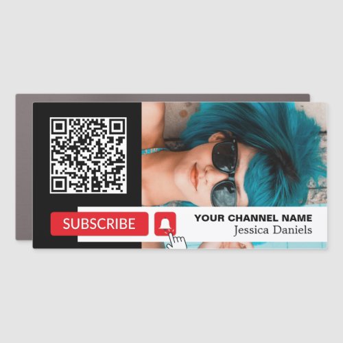 Personalized Photo  QR Code Youtube _ Vlogger Car Magnet