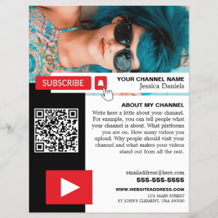 Personalized Photo & QR Code, Youtube - Vlogger Flyer