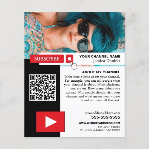 Personalized Photo  QR Code Youtube _ Vlogger Flyer