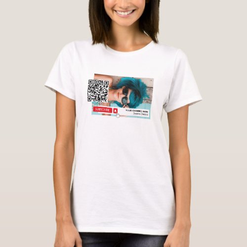 Personalized Photo  QR Code Youtube _ Vlogger T_Shirt