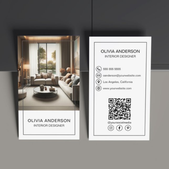 Personalized Photo QR Social Media Professional Business Card (Create your own professional business card by MINTIC DESIGN STUDIO)