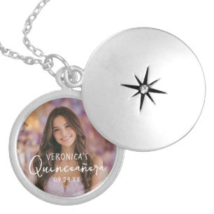 Personalized Photo Quinceañera Gift Locket Necklace
