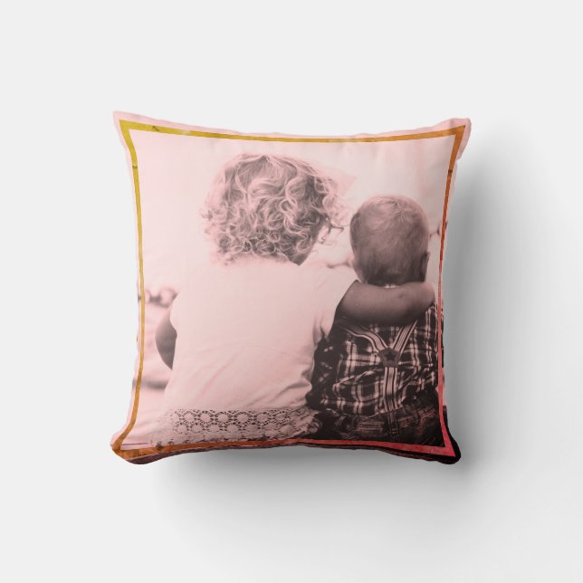 Personalized photo quote and name throw pillow (Front)