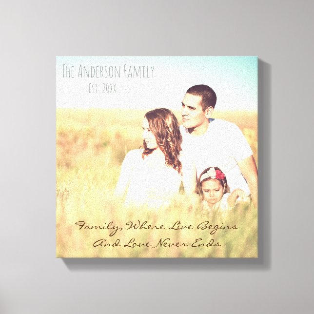 Personalized photo & quote canvas print (Front)