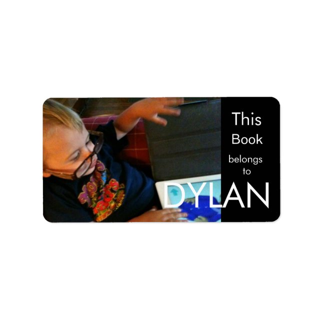 Personalized Photo Rectangular Bookplate (Front)