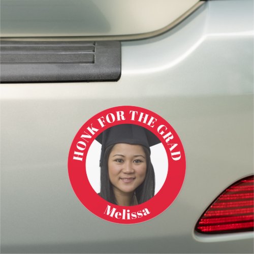 Personalized Photo Red School Graduation Car Car Magnet
