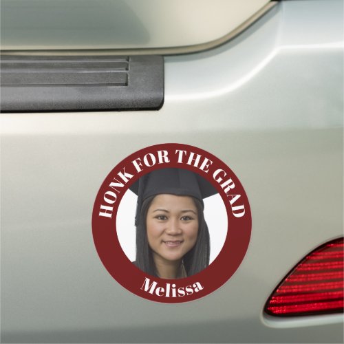 Personalized Photo Red School Graduation Car Magnet