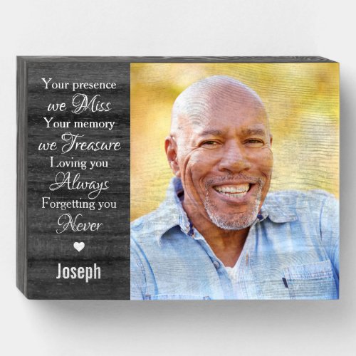 Personalized Photo Remembrance Keepsake Memorial Wooden Box Sign