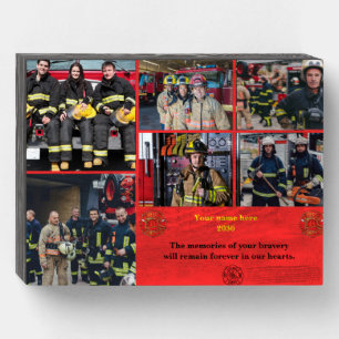 Personalized photo Retired fireman gifts wood box